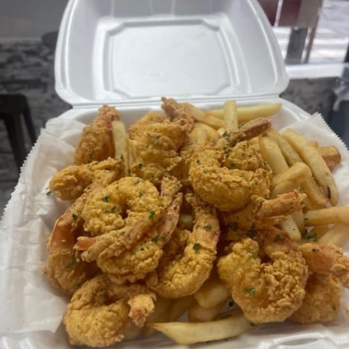 Fried Shrimp With (2) sides.