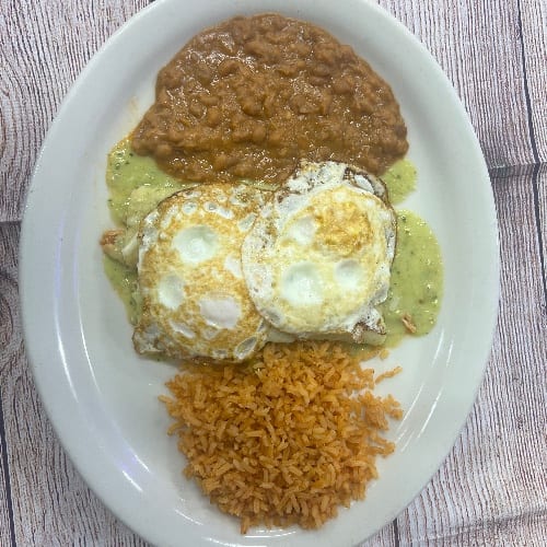 2 enchiladas verdes.