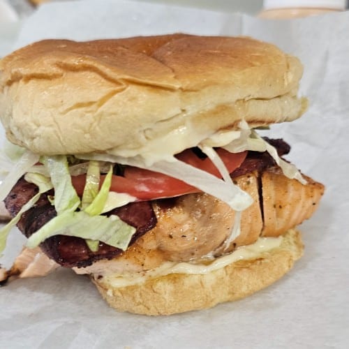 Salmon BLT Sandwich.