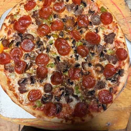 10" Gluten Free Ruby's Supreme Pizza.