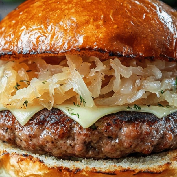 Sauerkraut Cheeseburger.
