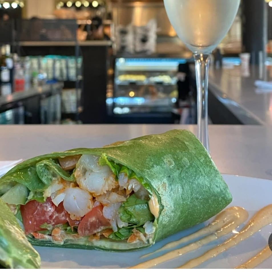 SPICY SHRIMP SPINACH WRAP.