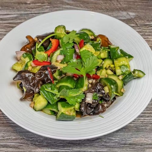 Wood Ear Mush. & Cucumber Salad 爽口木耳拌青瓜.
