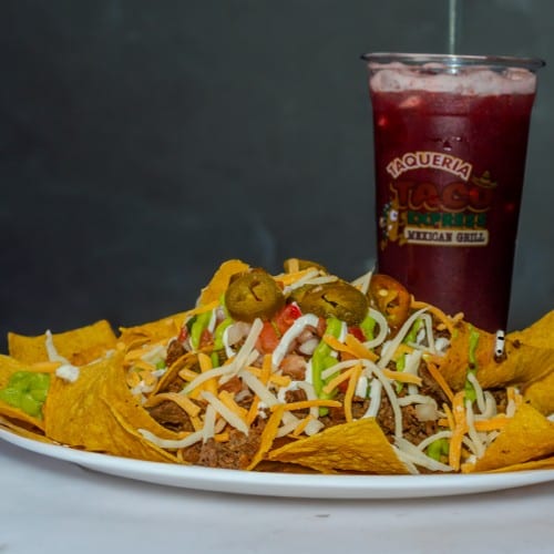 Nachos or Carne Asada Fries & Agua Fresca.