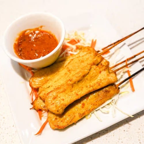 Chicken Satay Skewers.