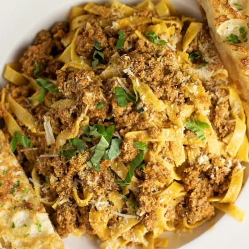 Tagliatelle Bolognese.