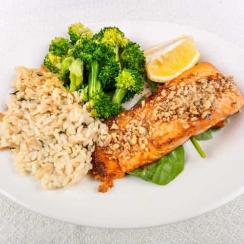 Pistachio Encrusted Salmon.