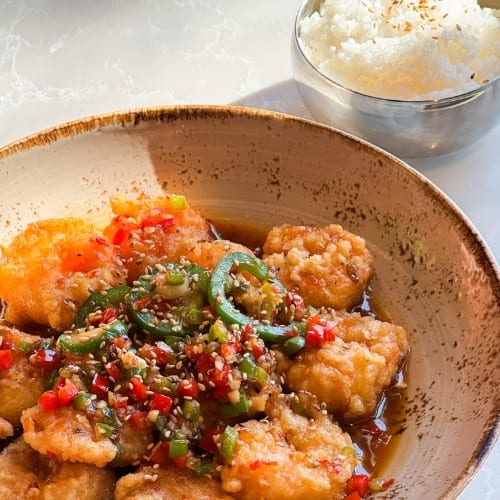 Spicy Garlic & Sour Shrimp.