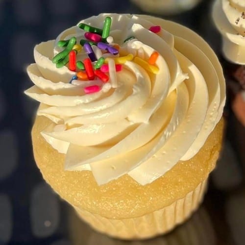 Vanilla Cupcake with Vegan Vanilla Buttercream-Vegan.