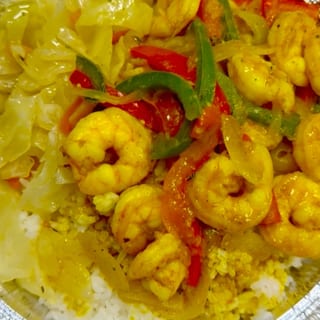 Curry Shrimp with White Rice 