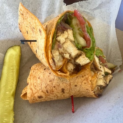 Hot Honey Chicken Wrap.