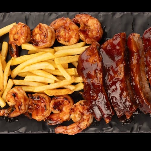 BBQ Ribs & BBQ Shrimp.