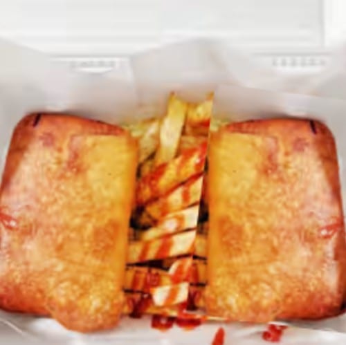 2 Pizza Puffs With Fries.