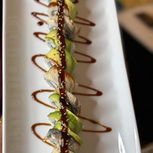 <Sea Dragon Roll $20.