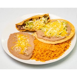Combo 1 - Bean Tostada & Beef Taco Plate
