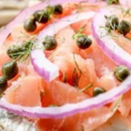 Bagel & Nova Lox Sandwich.