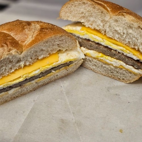 Sausage, Two Eggs & Cheese.