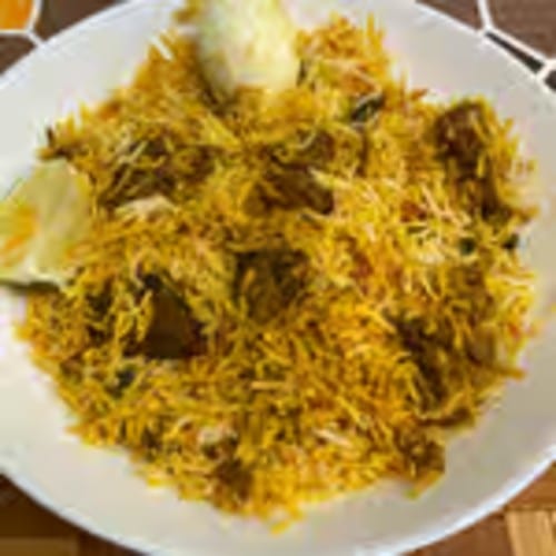 Hyderabadi Lamb Biryani.