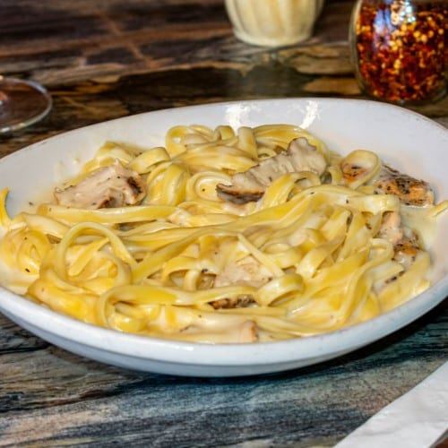 Fettuccini Chicken Alfredo.