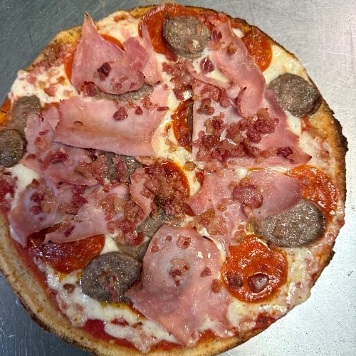 10" Gluten Free Meat Lover Pizza.