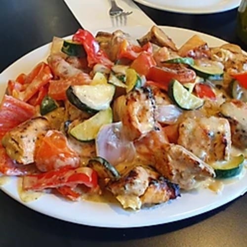 Curry Chicken Kabab Plate.