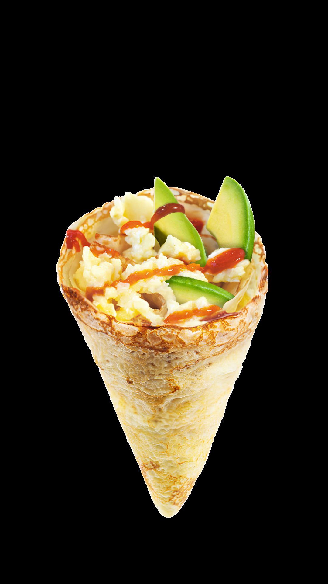 Eggs & Goat Cheese & Avocado Crêpe.