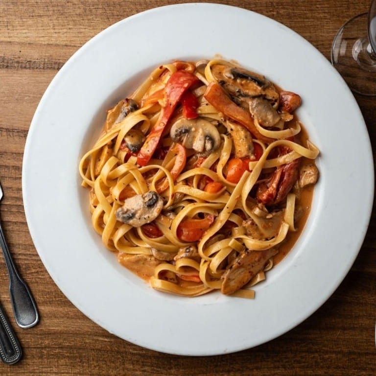 Spicy Chicken Fettuccine.