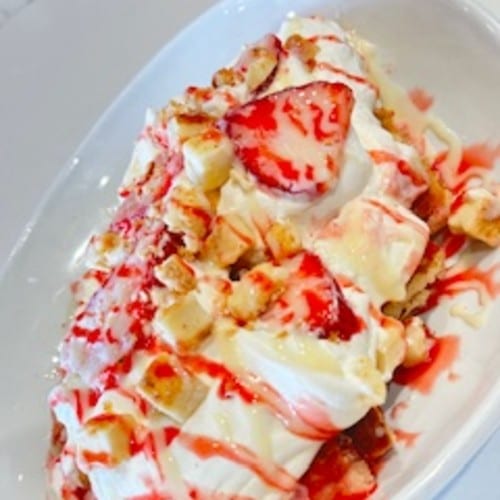 Strawberry Cheesecake Crepes.