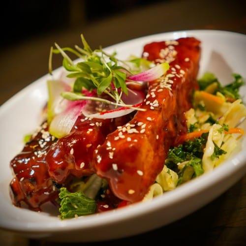 HONEY BBQ STICKY RIBS.