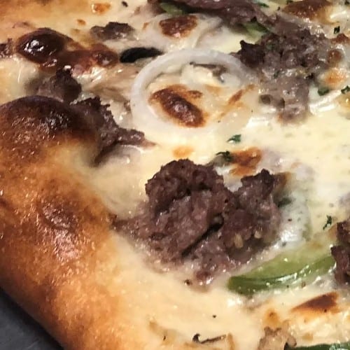 Philly Steak Pizza Slice.
