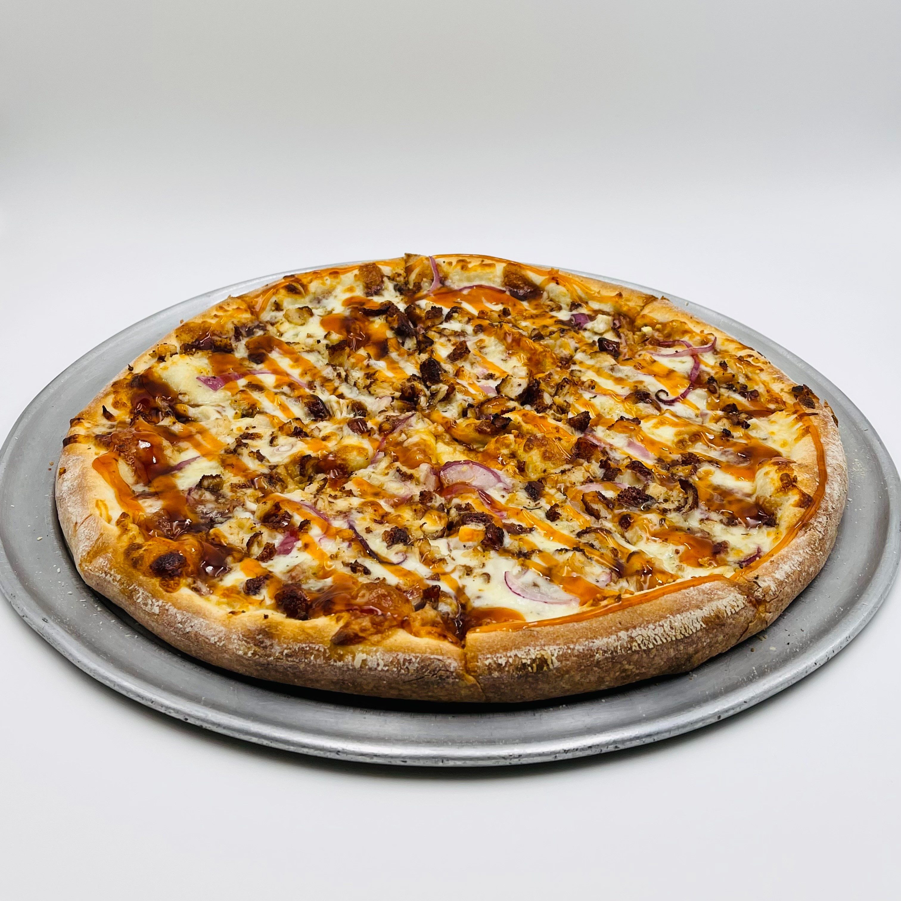 BBQ Chicken pizza + Hot Honey.