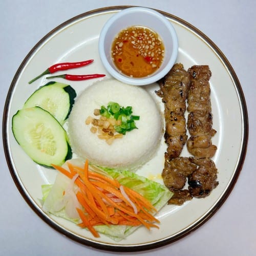 Grilled Pork Rice Plate.