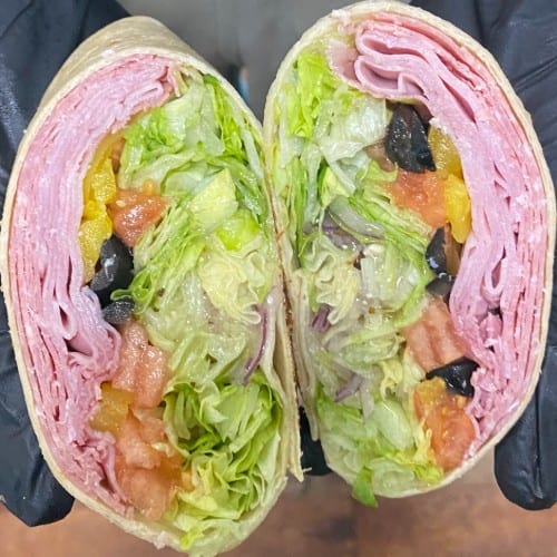Ham and cheese wrap.