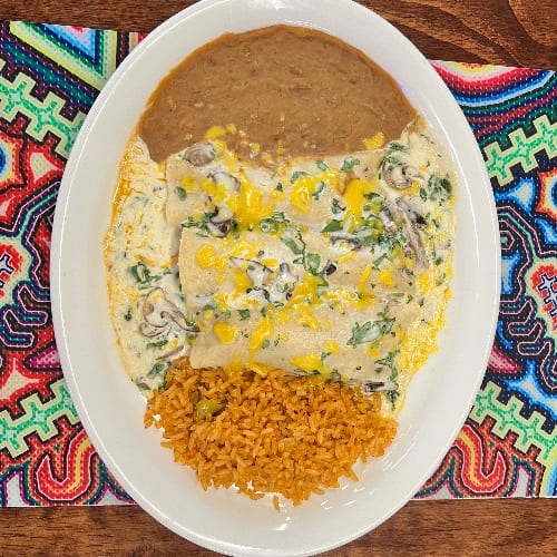 White Creamy Enchiladas.