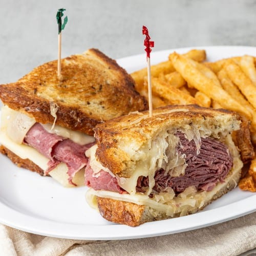 Hot Corned Beef Reuben.