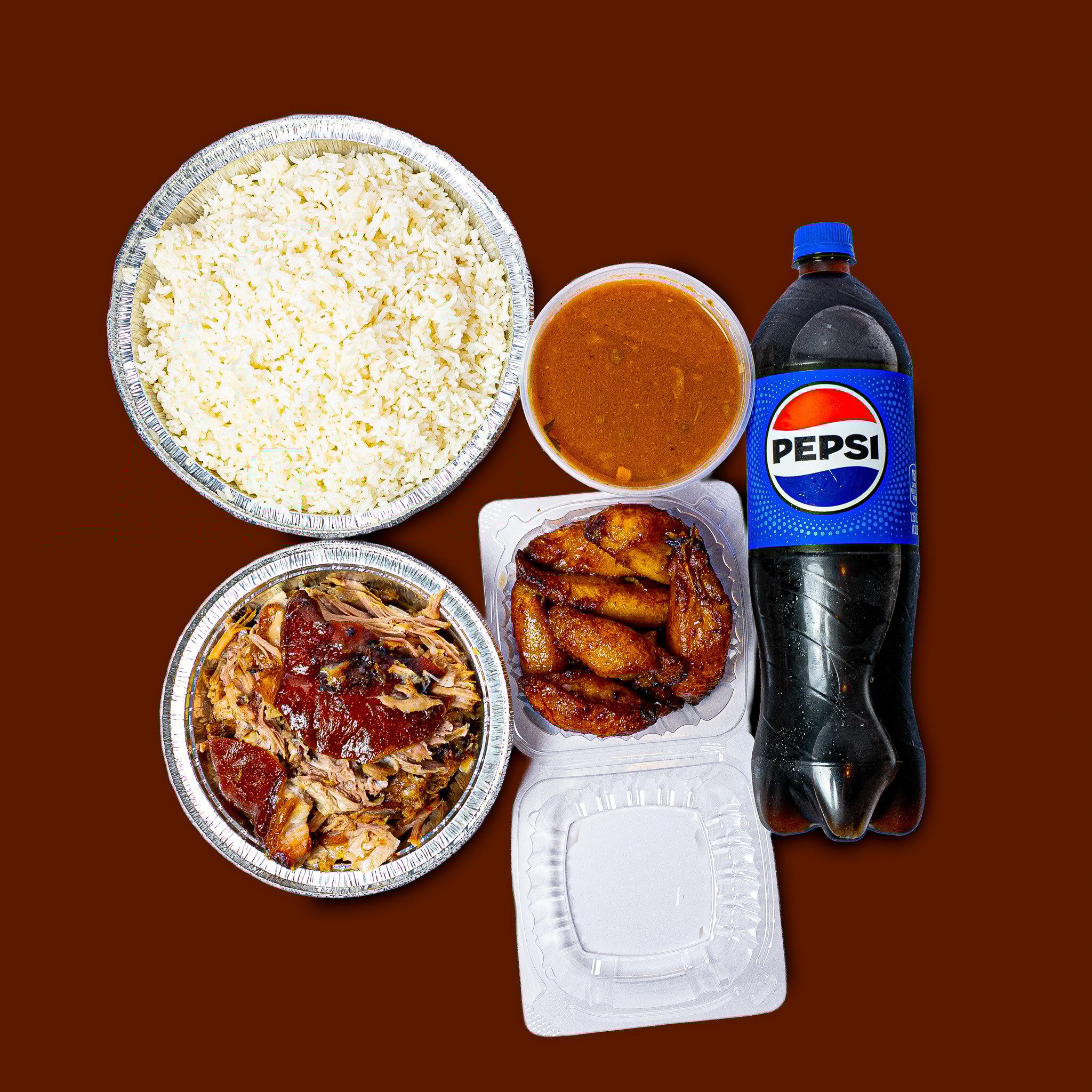 Combo # 5. Pernil, Arroz Gde Combo.