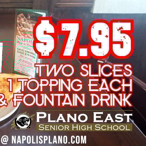 2 - (1) One Topping Pizza Slices & Fountain Drink.