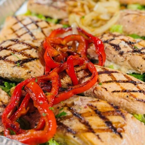 Grilled Salmon Tray.
