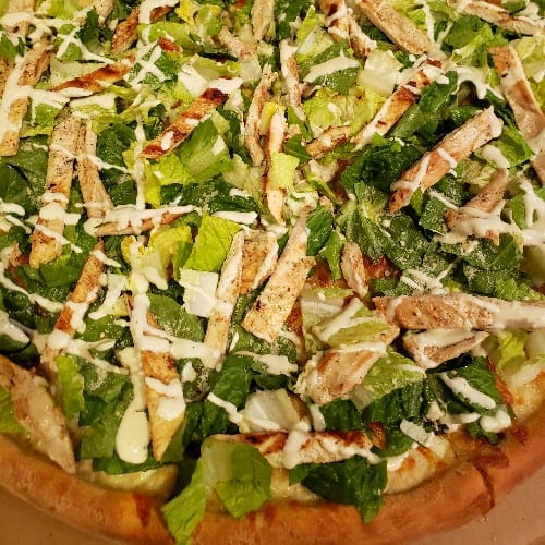 Chicken Caesar Salad Pizza (Med).