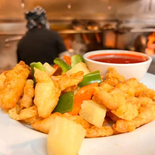 Sweet & Sour Chicken or Shrimp.