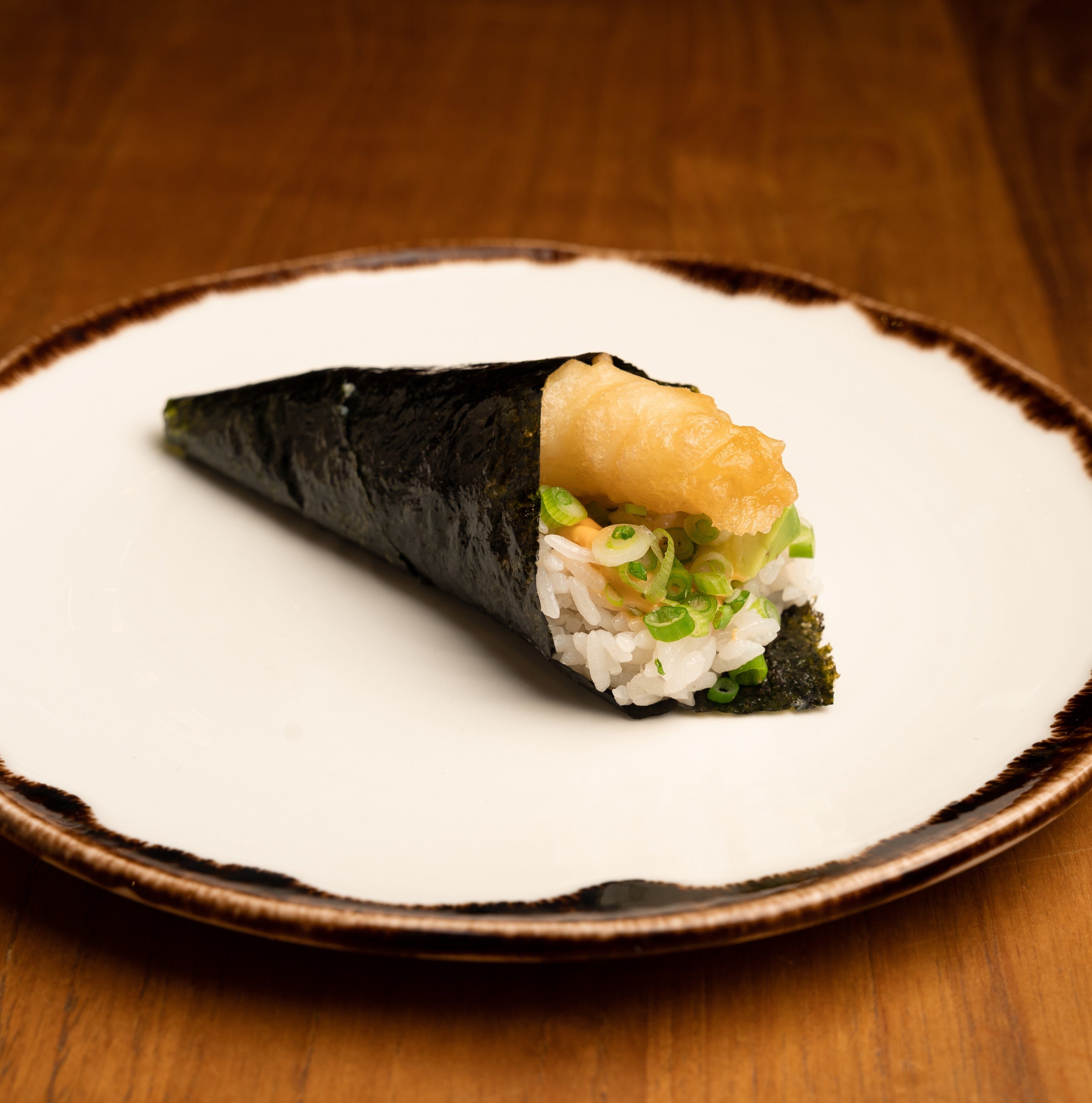Shrimp Tempura Hand Roll.