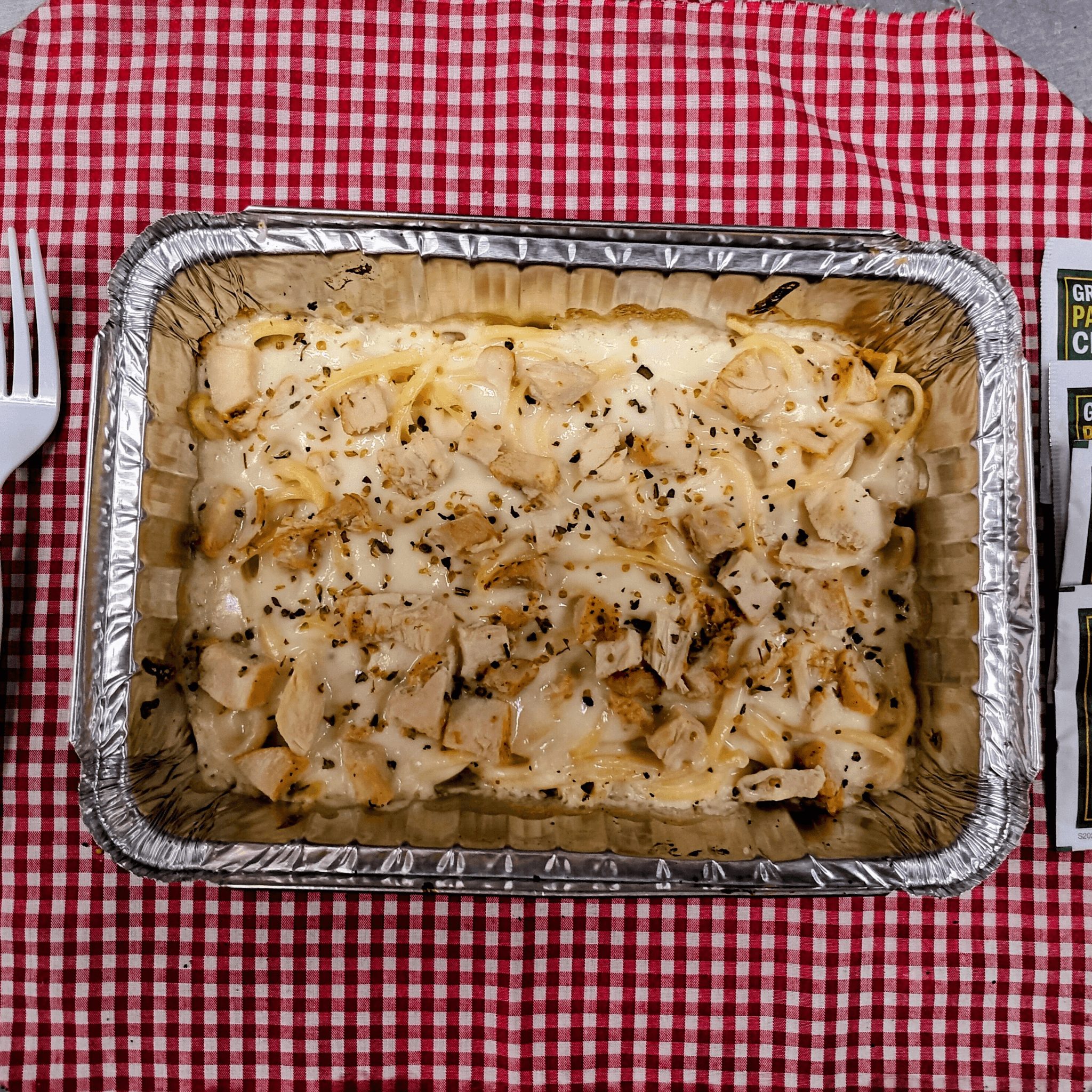 Chicken Alfredo Pasta.