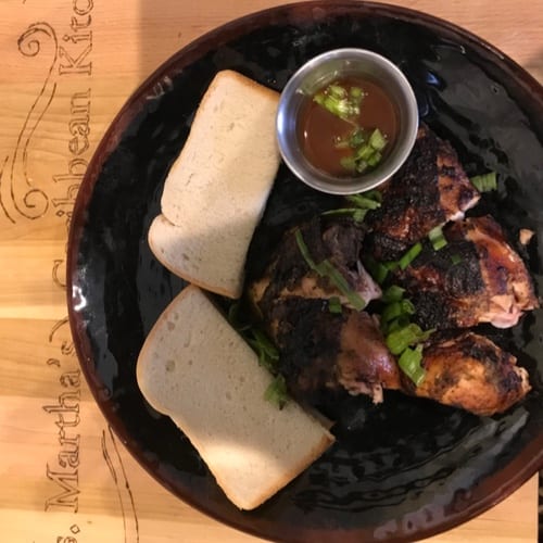 Jerk Chicken & Bread.