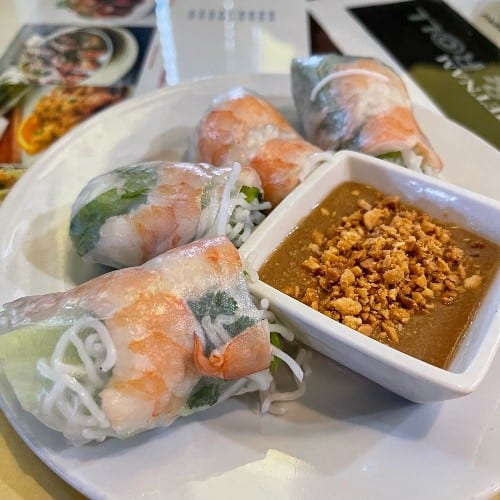 Steamed Shrimp Fresh Rolls.
