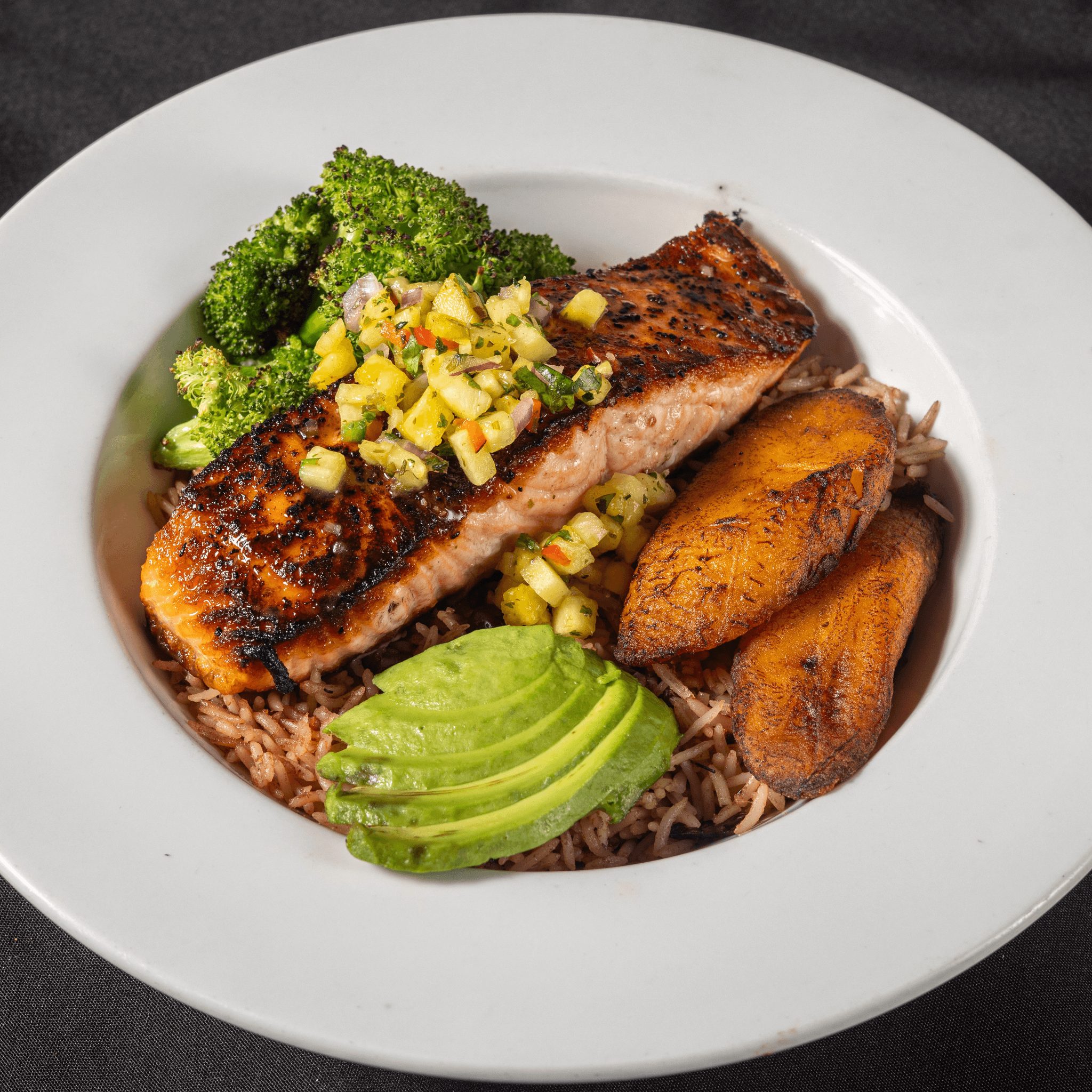 Caribbean Salmon Bowl.