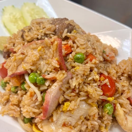 Combination Fried Rice (Chicken, BBQ Pork, Beef).