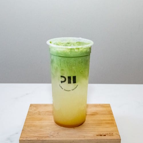 Sparkling Yuzu with Matcha.