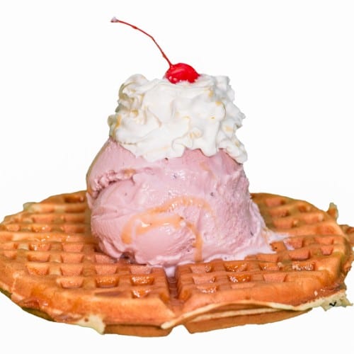 Hot Waffle W/ Ice Cream.
