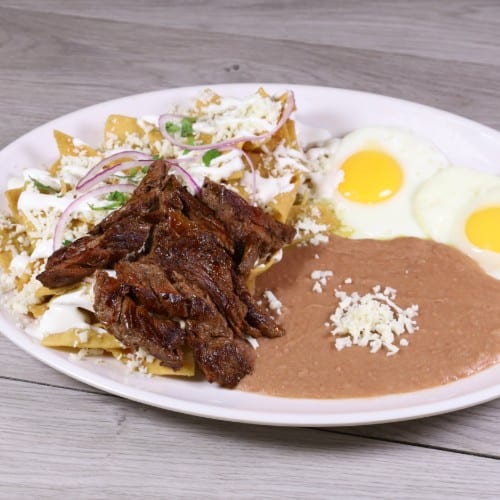 *Chilaquiles (Red, Green, Mole, Diabla).