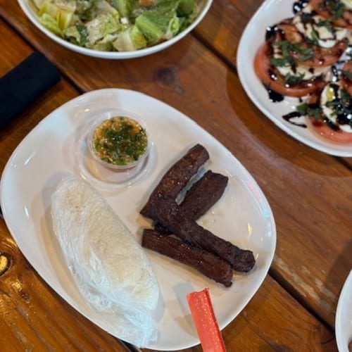 Beef Jerky with Sticky Rice.